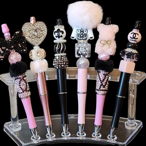 New! Karen's Kustom Made Beautiful Beaded Pen w/Free Ink Refill - Picture 3 of 16